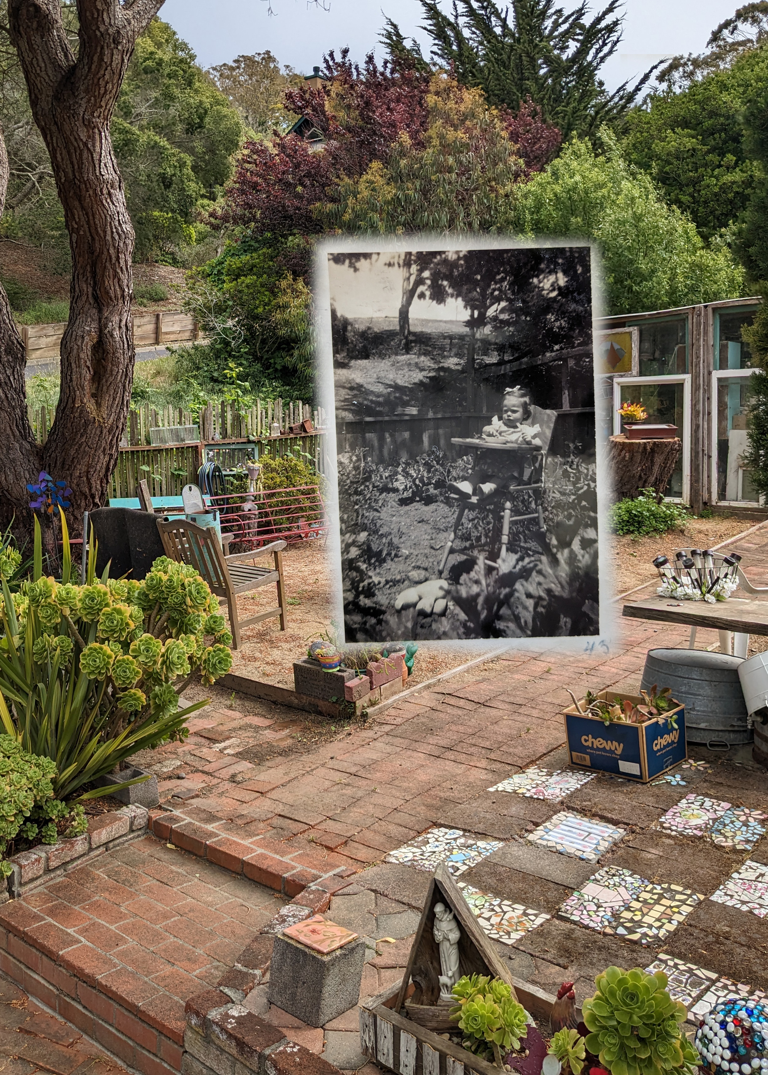 Baby Kathy Eating In The Backyard
